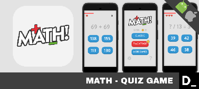 Buy Math! Quiz Game App source code - Sell My App